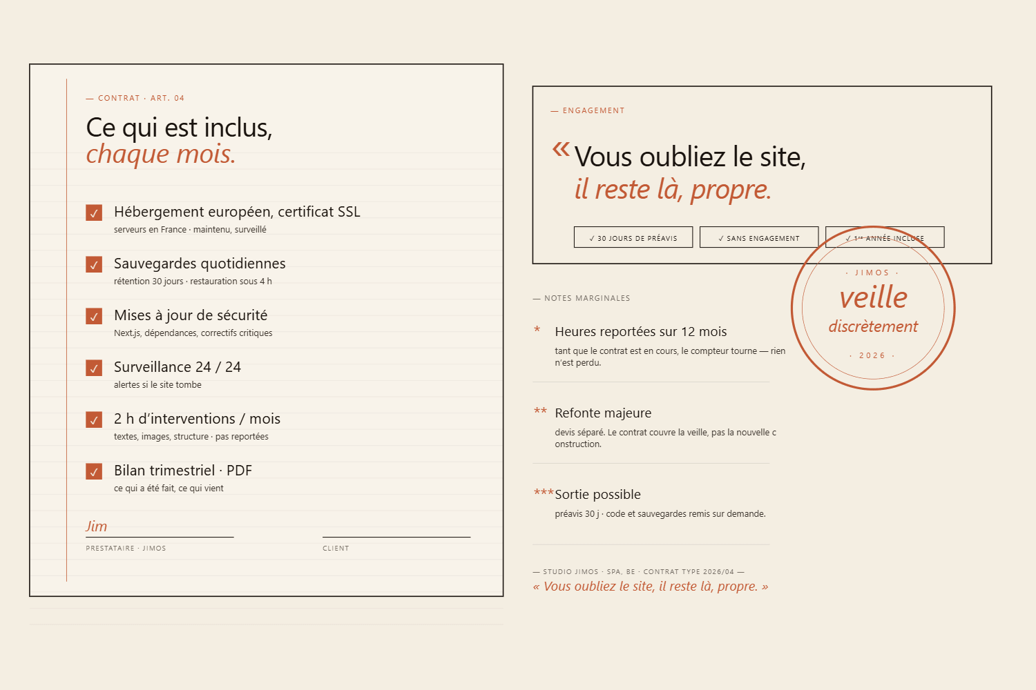 Contrat de maintenance — engagement clair