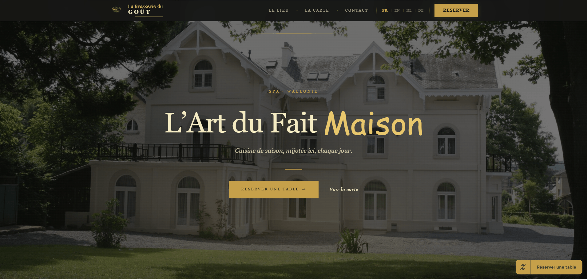 Capture du site Brasserie du Goût